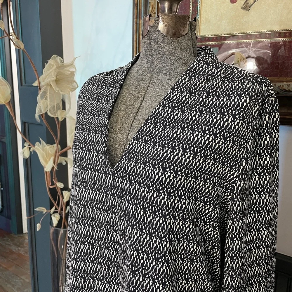 Ellie Kai Geometric Wrinkle Resistant Shift Dress Travel Ready Sz 14 💚🎀
